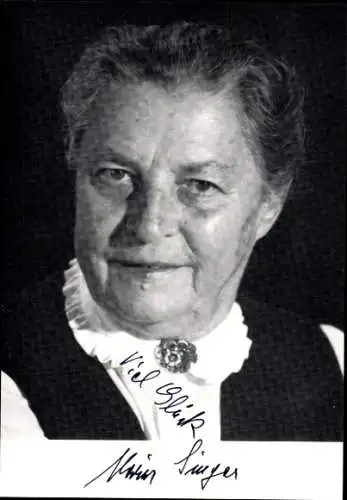 Ak Schauspielerin Marion Singer, Portrait, Autogramm