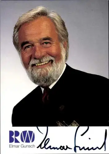 Ak Elmar Gunsch, Österreichischer Moderator, Autor und Schauspieler, Portrait, Autogramm