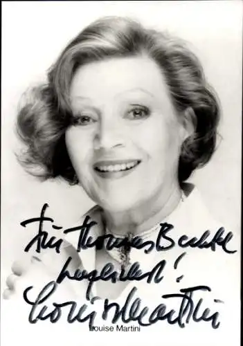 Ak Schauspielerin Louise Martini, Portrait, Autogramm