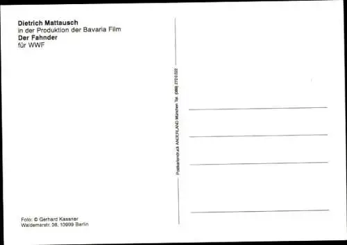 Ak Schauspieler Dietrich Mattausch, Portrait, Film Der Fahnder, Autogramm