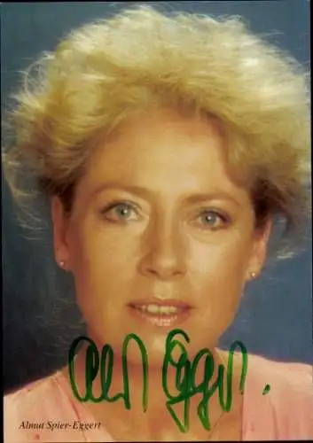 Ak Schauspielerin Almut Spier-Eggert, Portrait, Autogramm