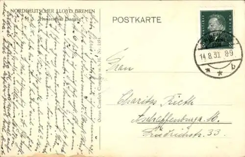 Ak MS Hansestadt Danzig, NDL
