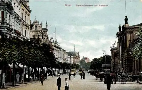 Ak Bonn am Rhein, Bahnhofstraße, Bahnhof