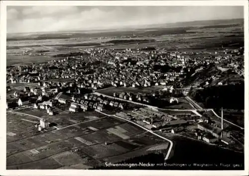 Ak Schwenningen am Neckar, Fliegeraufnahme, mit Dauchingen u. Wiegheim