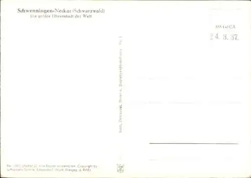 Ak Schwenningen am Neckar, Fliegeraufnahme, mit Dauchingen u. Wiegheim