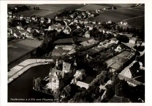 Ak Taufkirchen an der Vils Oberbayern, Fliegeraufnahme