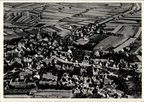 Ak Rheinbischofsheim Rheinau in Baden, Fliegeraufnahme