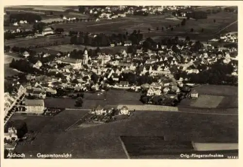 Ak Aichach in Schwaben, Luftaufnahme