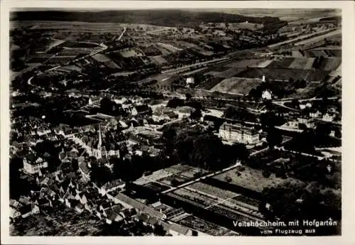 Ak Veitshöchheim in Unterfranken, Fliegeraufnahme, Hofgarten