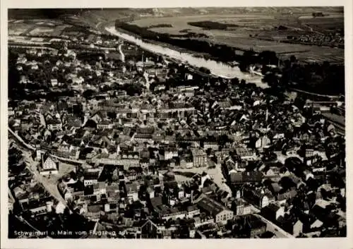 Ak Schweinfurt in Unterfranken Bayern, Fliegeraufnahme