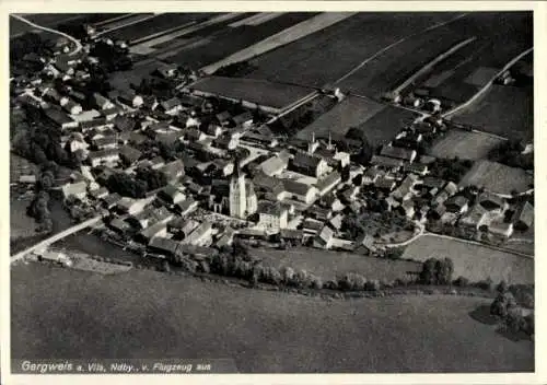 Ak Gergweis Osterhofen in Niederbayern, Luftaufnahme