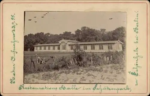 Foto Berlin Pankow Niederschönhausen Schönholz, Restaurationshalle, Schützenpark, Jahr 1888