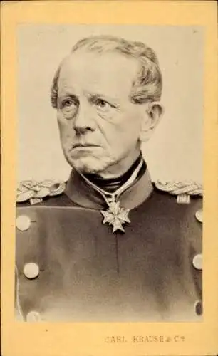 CdV Berlin, Generalfeldmarschall von Moltke in Uniform, Porträt, Kaiserzeit