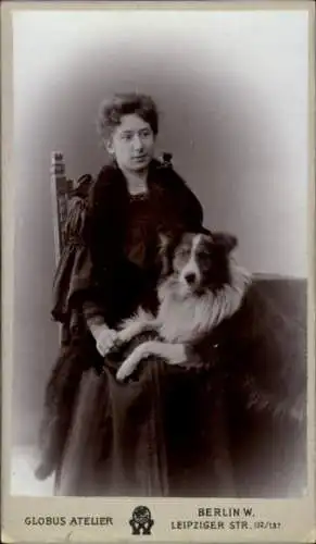 CdV Frau und Hund, Porträt