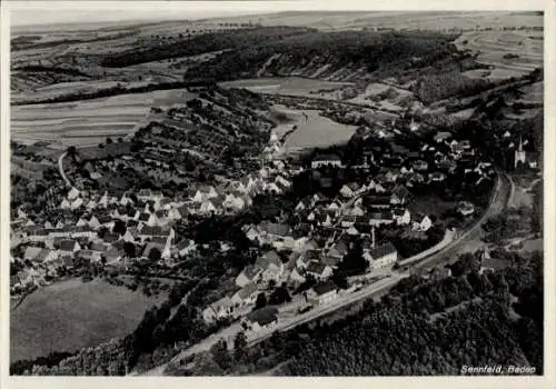 Ak Sennfeld Adelsheim in Baden, Fliegeraufnahme