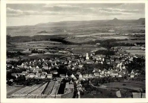 Ak Ostdorf Balingen im Zollernalbkreis Württemberg, Luftaufnahme, Hohenzollern