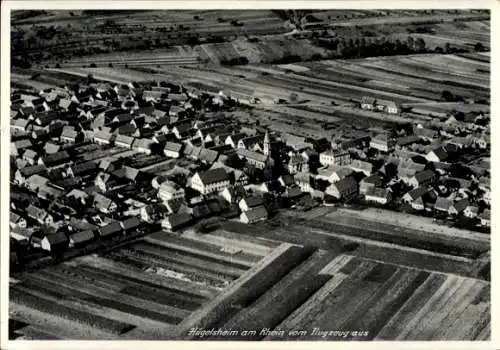 Ak Hügelsheim am Rhein, Fliegeraufnahme