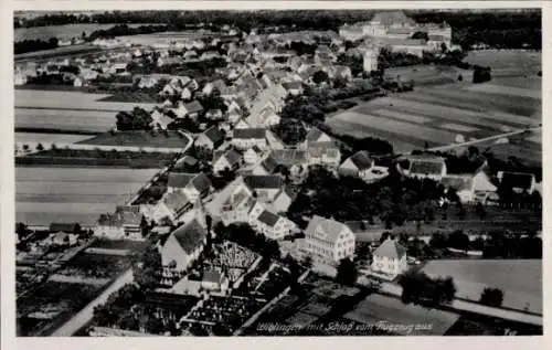 Ak Wiblingen Ulm an der Donau, Panorama, Schloss, Fliegeraufnahme