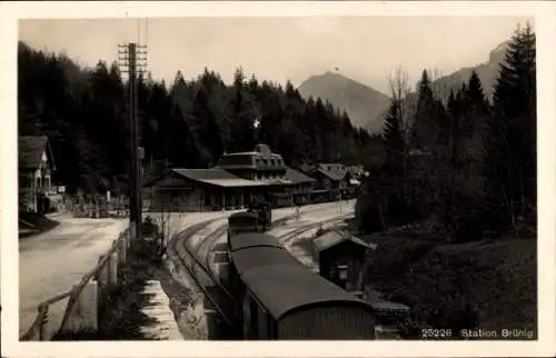 Ak Brünig Meiringen Kt. Bern Schweiz, Bahnhof Brünig Hasliberg