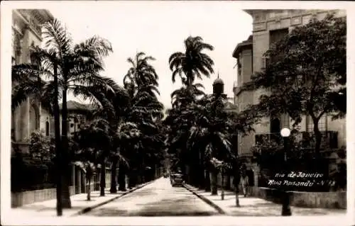 Foto Ak Rio de Janeiro Brasilien, Rua Paisandu 78, Straßenpartie mit Häusern