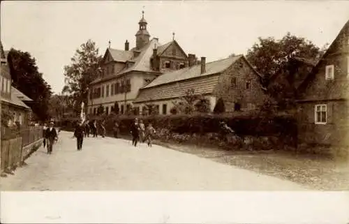 Ak Langenberg Raschau Markersbach Erzgebirge, Straßenansicht