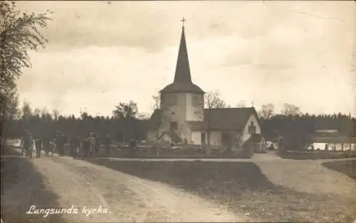 Foto Ak Lungsund Schweden, Kirche