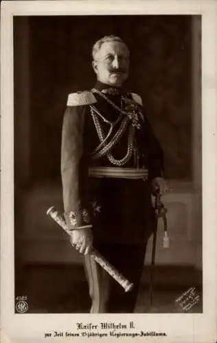 Ak Kaiser Wilhelm II., 25. Regierungsjubiläum, Marschallstab, Uniform