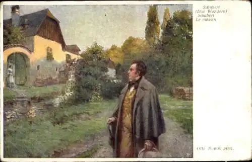 Künstler Ak Nowak, Otto, Österr. Komponist Franz Schubert, Das Wandern