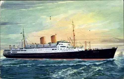 Künstler Ak Passagierschiff MS Berlin, Norddeutscher Lloyd Bremen