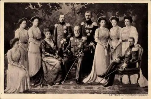 Ak Prinzregent Ludwig von Bayern mit Familie