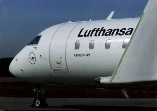 Ak Lufthansa Canadair Jet, 21,21 m Spannweite, 26,77 m lang