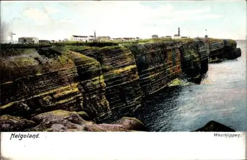 Ak Helgoland in Schleswig Holstein, Blick auf die Westklippen