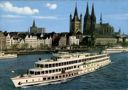 Ak Ausflugsschiff MS Drachenfels, Köln Düsseldorfer Rheindampfschifffahrt AG, Köln, Dom