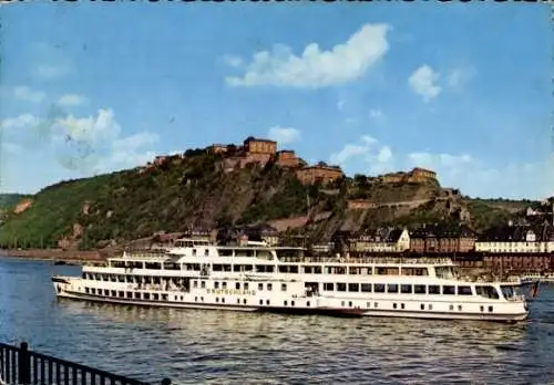 Ak Ehrenbreitstein Koblenz am Rhein, Festung, MS Deutschland