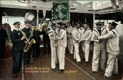 Ak La vie du Marin, Récréations à bord, La Danse, Saxo.