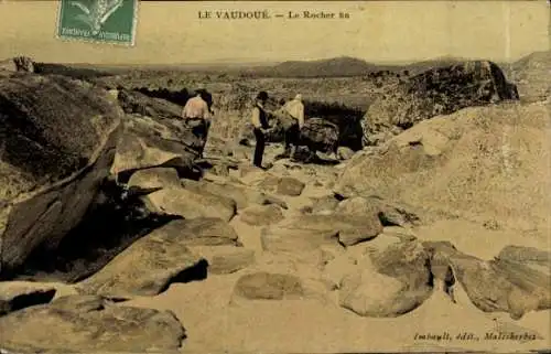 Ak Le Vaudoué Seine-et-Marne, Le Rocher fin