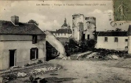 Ak Les Marets Seine et Marne, Vestiges de l'Ancien Chateau Feodal