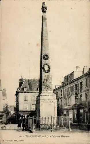 Ak Chartres Eure et Loir, Colonne Marceau