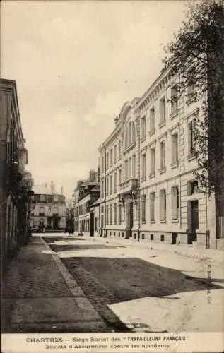 Ak Chartres Eure et Loir, Siege Social des Travailleurs Francais, Societe d'Assurances contre