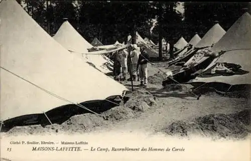 Ak Maisons Laffitte Yvelines, Camp, Treffen der Corvée-Männer