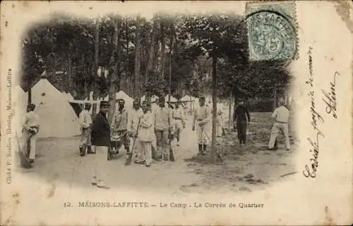 Ak Maisons Laffitte Yvelines, Le Camp, La Corvee de Quartier