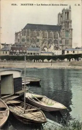 Ak Mantes Yvelines, Seine, Notre Dame