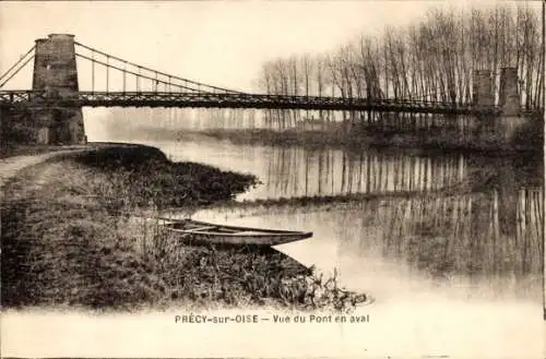 Ak Précy sur Oise, Pont flussabwärts