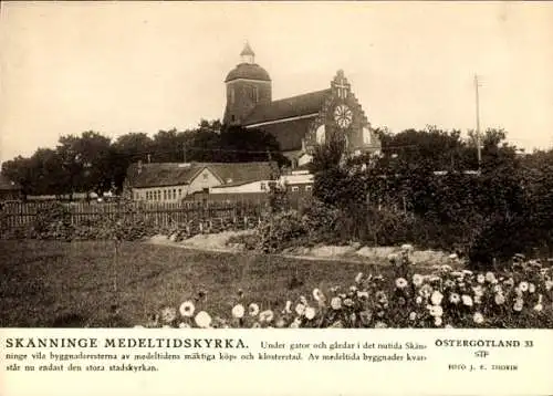 Ak Skeninge Skänninge Schweden, Medeltidskyrka