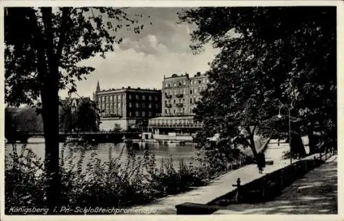 Ak Kaliningrad Königsberg Ostpreußen, Schlossteichpromenade