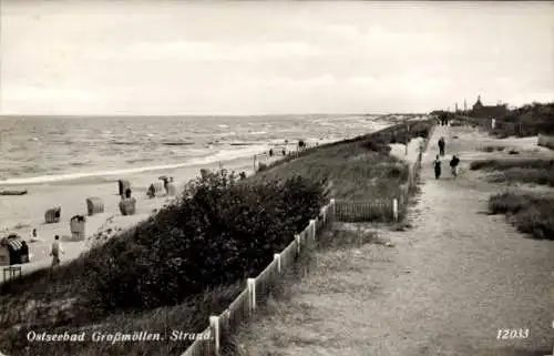 Ak Mielno Großmöllen Pommern, Strand, Dünen, Promenade