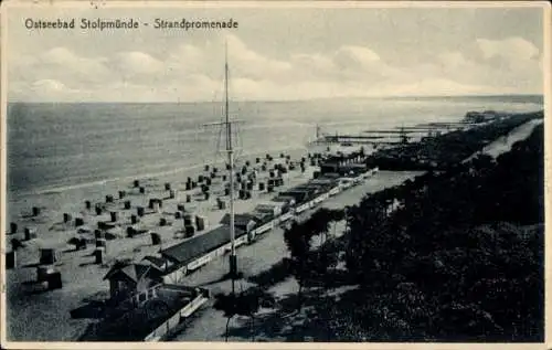 Ak Ustka Stolpmünde Pommern, Strandpromenade