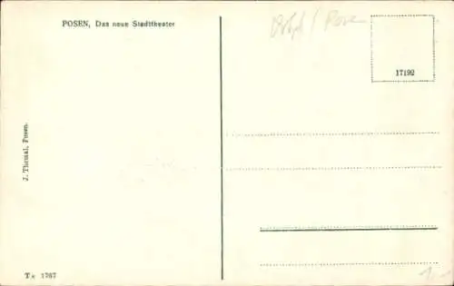 Ak Poznań Posen, Das neue Stadttheater