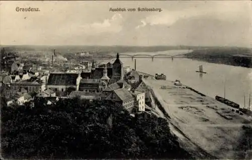 Ak Grudziądz Graudenz Westpreußen, Ausblick vom Schlossberg