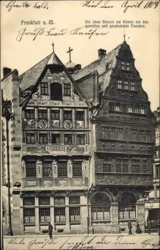 Ak Frankfurt am Main, Haus Frauenstein und Salzhaus am Römer